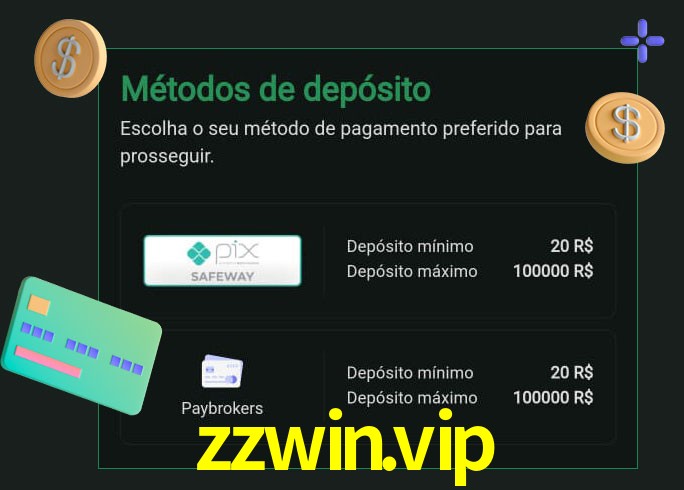 O cassino zzwin.vip oferece uma grande variedade de métodos de pagamento